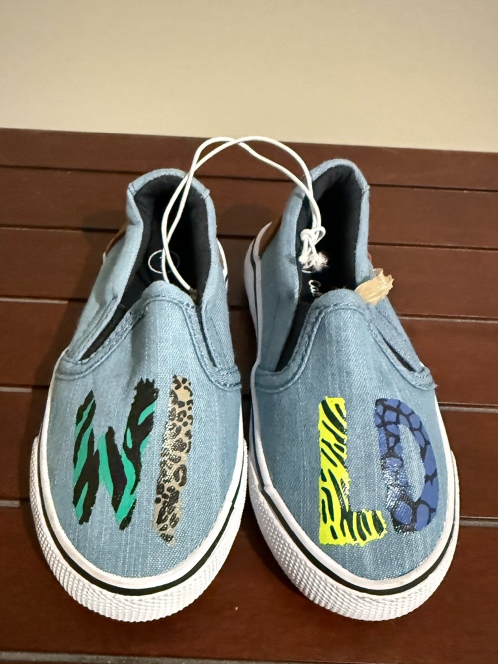 NWOT Cat & Jack Kids Slip-On Denim Sneakers  Size 7